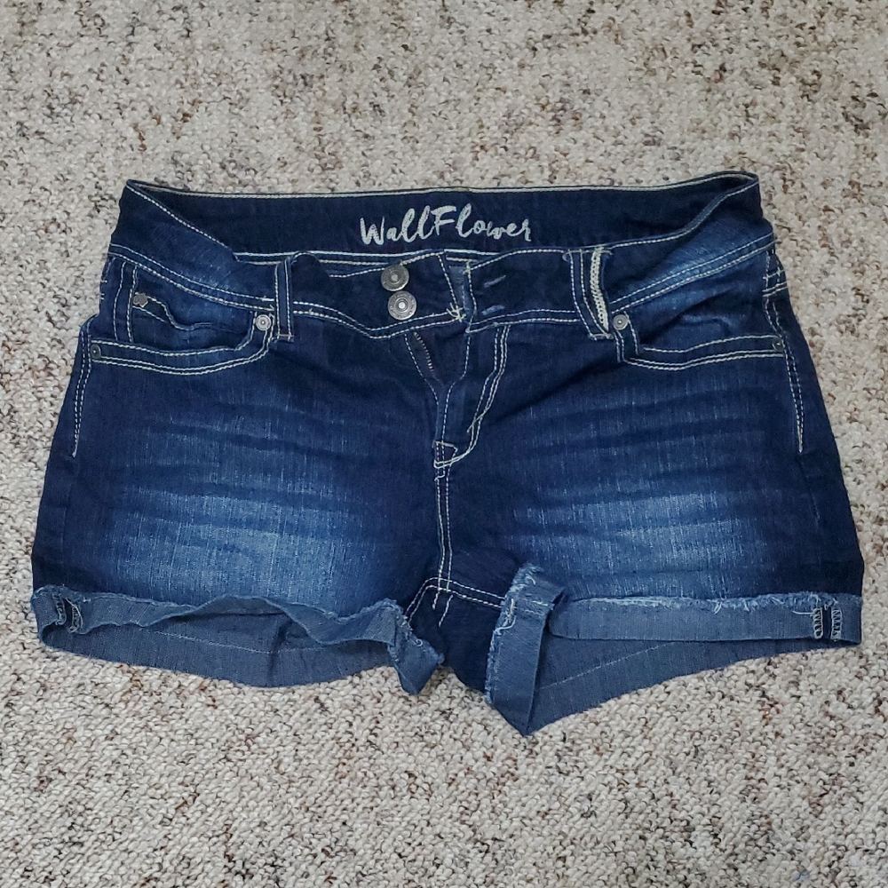 Wallflower Deep Blue Denim Shorts